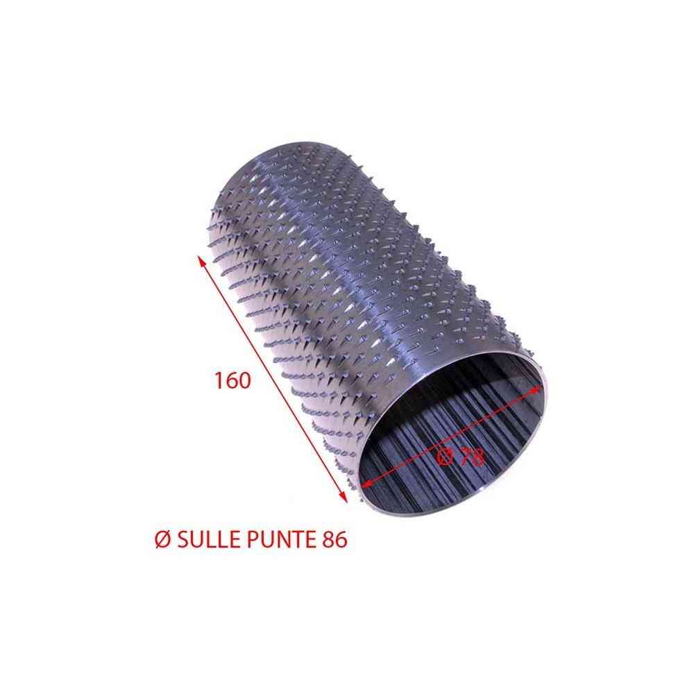 rullo per grattugia 86 x 160 in acciaio inox