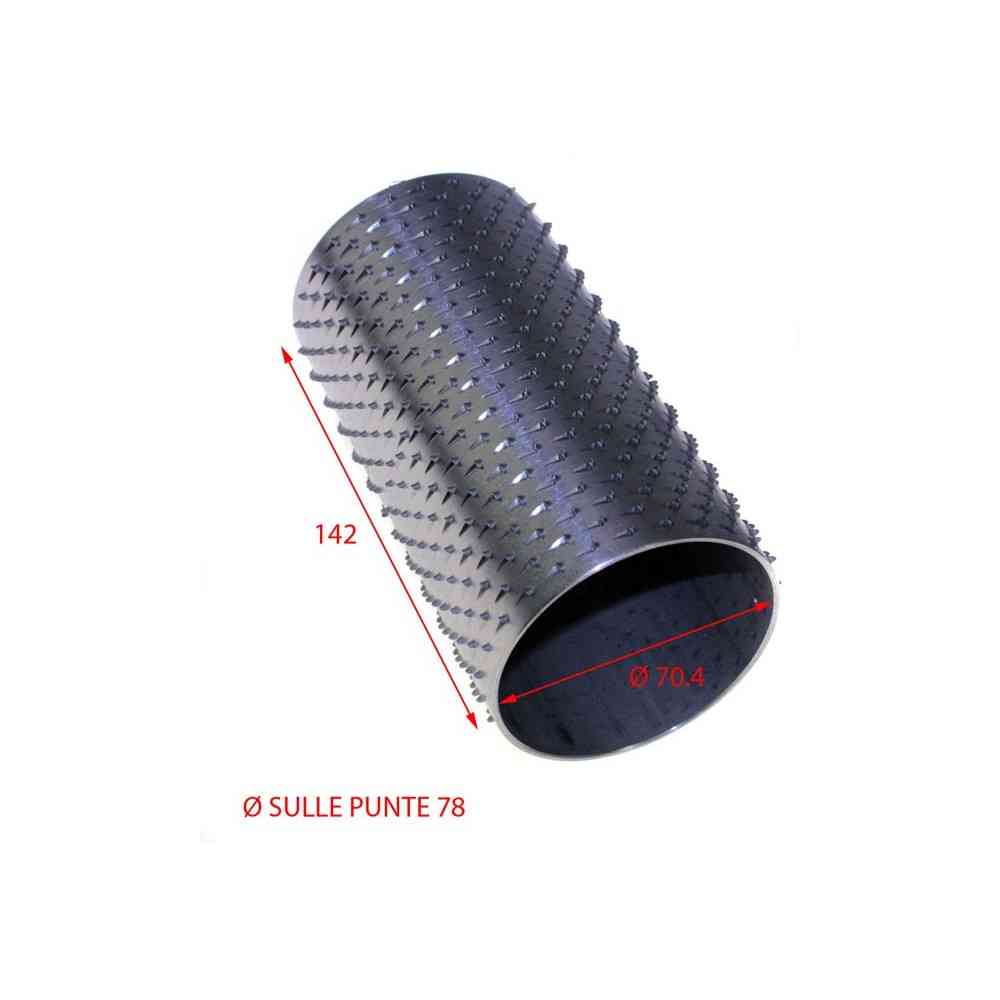 rullo per grattugia 78x142 in acciaio inox interno 70,4mm
