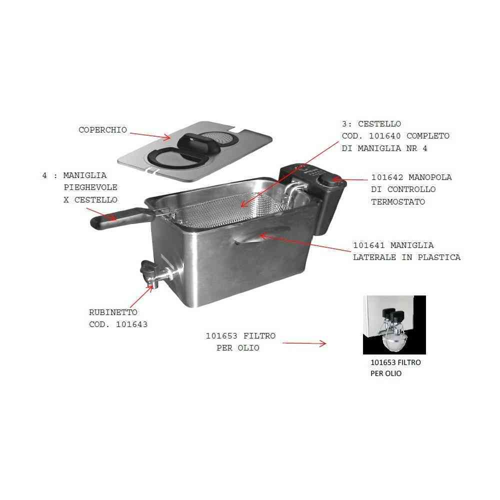 gruppo resistenza per friggitrice fry 4l/n