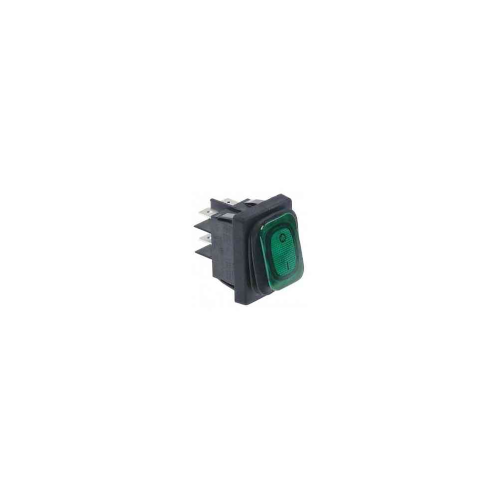 green rocker switch 30x22 2no 20a fimar