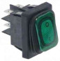 green rocker switch 30x22 2no 20a fimar