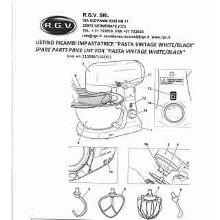 coperchio paraspruzzi per impastatrice pasta vintage rgv